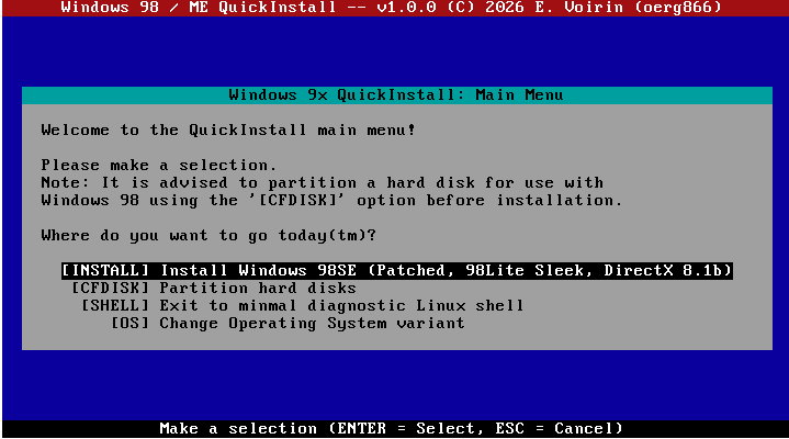 Retro Computing Club - Windows 98 / ME QuickInstall