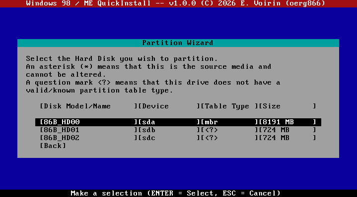 Retro Computing Club - Windows 98 / ME QuickInstall
